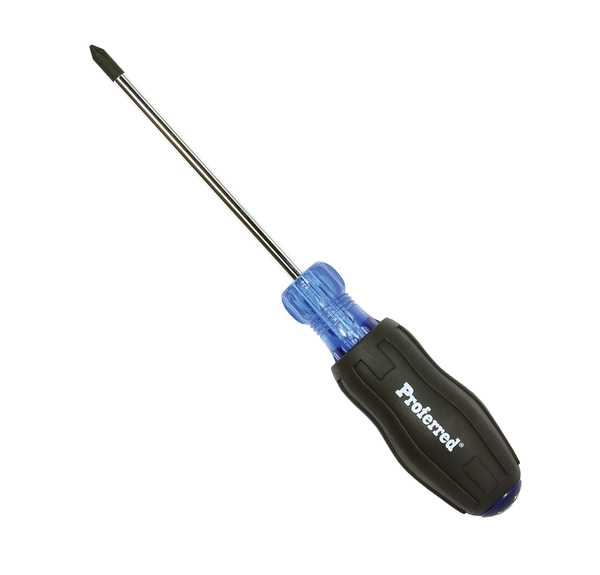 T25042 PROFERRED ACETATE CUSHION GRIP SCREWDRIVER - No. 2 (Phillips)x8" Black TPV Handle