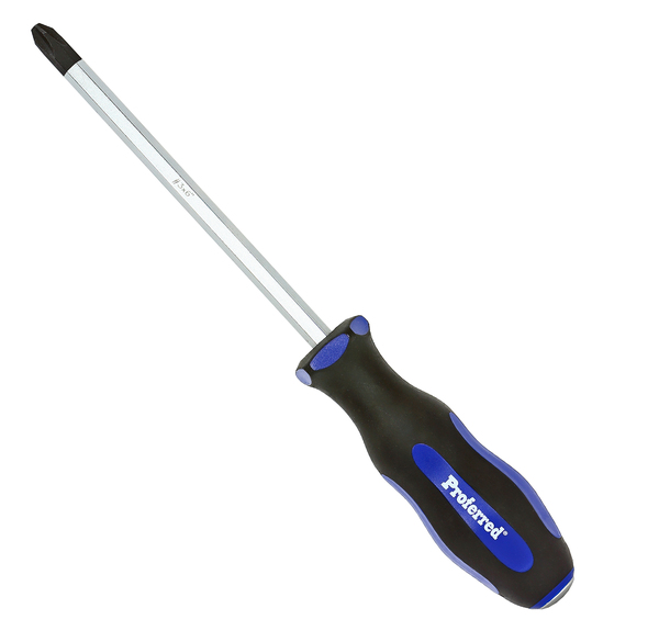 T26014 PROFERRED GO-THRU SCREWDRIVER - No. 3 (Phillips)x6" Blue PP & Black TPV Handle