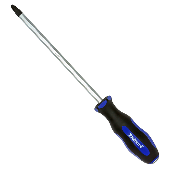 T26015 PROFERRED GO-THRU SCREWDRIVER - No. 3 (Phillips)x8" Blue PP & Black TPV Handle