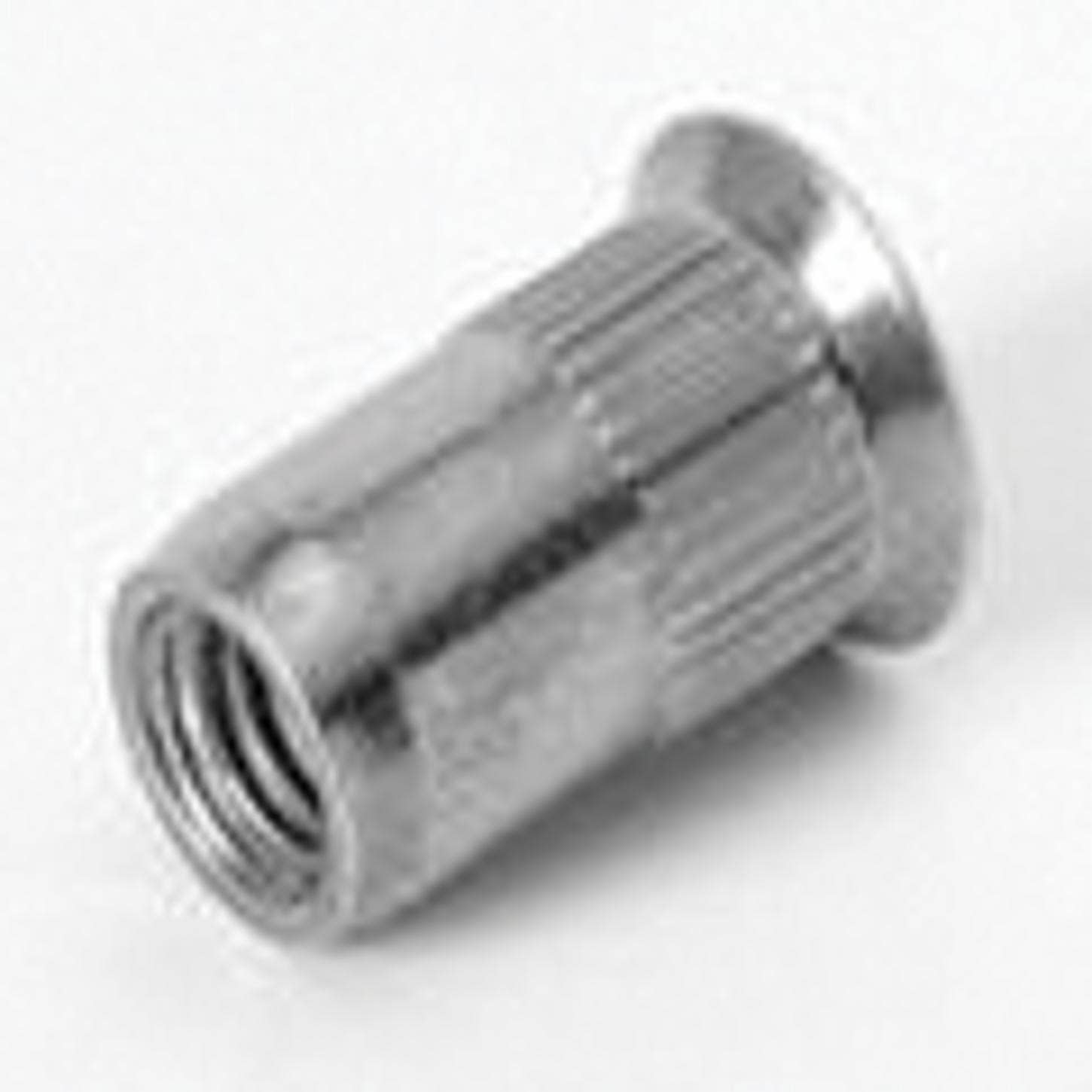 CF-TU-SM8UFO65R TU-SM8UFO65R, Rivetnut Insert, M8x1.25 ISO-5H (4.50-6.50mm Grip) Round Body Ribbed, Countersunk He