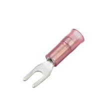 Nylon &amp; Brass Sleeve Narrow Block Spade Terminal, 10 Stud, Red, 22-18 Ga (100 MIN)