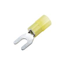 Nylon Spade Terminal, 6 Stud, Yellow, 12-10 Ga (100 MIN)