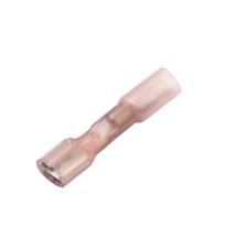 Lead-Free Heat Shrink &amp; Solder Push-On Terminal, Female, Fully Ins., .250&quot;, Red, 22-18 Ga (10 MIN)