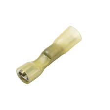 Lead-Free Heat Shrink &amp; Solder Push-On Terminal, Female, Fully Ins., .250&quot;, Yellow, 12-10 Ga (10 MI