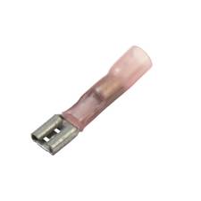 Lead-Free Heat Shrink &amp; Solder Push-On Terminal, Female, .250&quot;, Red, 22-18 Ga (10 MIN)