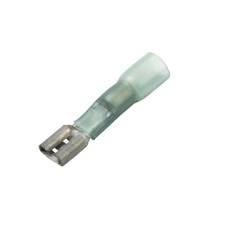 Lead-Free Heat Shrink &amp; Solder Push-On Terminal, Female, .250&quot;, Blue, 16-14 Ga (10 MIN)