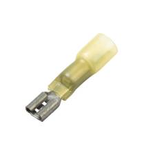 Lead-Free Heat Shrink &amp; Solder Push-On Terminal, Female, .250&quot;, Yellow, 12-10 Ga (10 MIN)