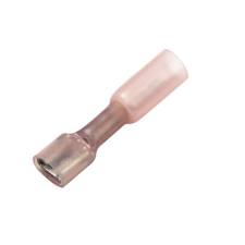 Lead-Free Heat Shrink, Crimp, &amp; Solder Fully Ins. Female Terminal, .250&quot;, Red, 22-18 Ga(10 MIN)