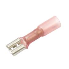 Lead-Free Heat Shrink, Crimp, &amp; Solder Push-On Terminal, Female, .250&quot;, Red, 22-18 Ga (10 MIN)