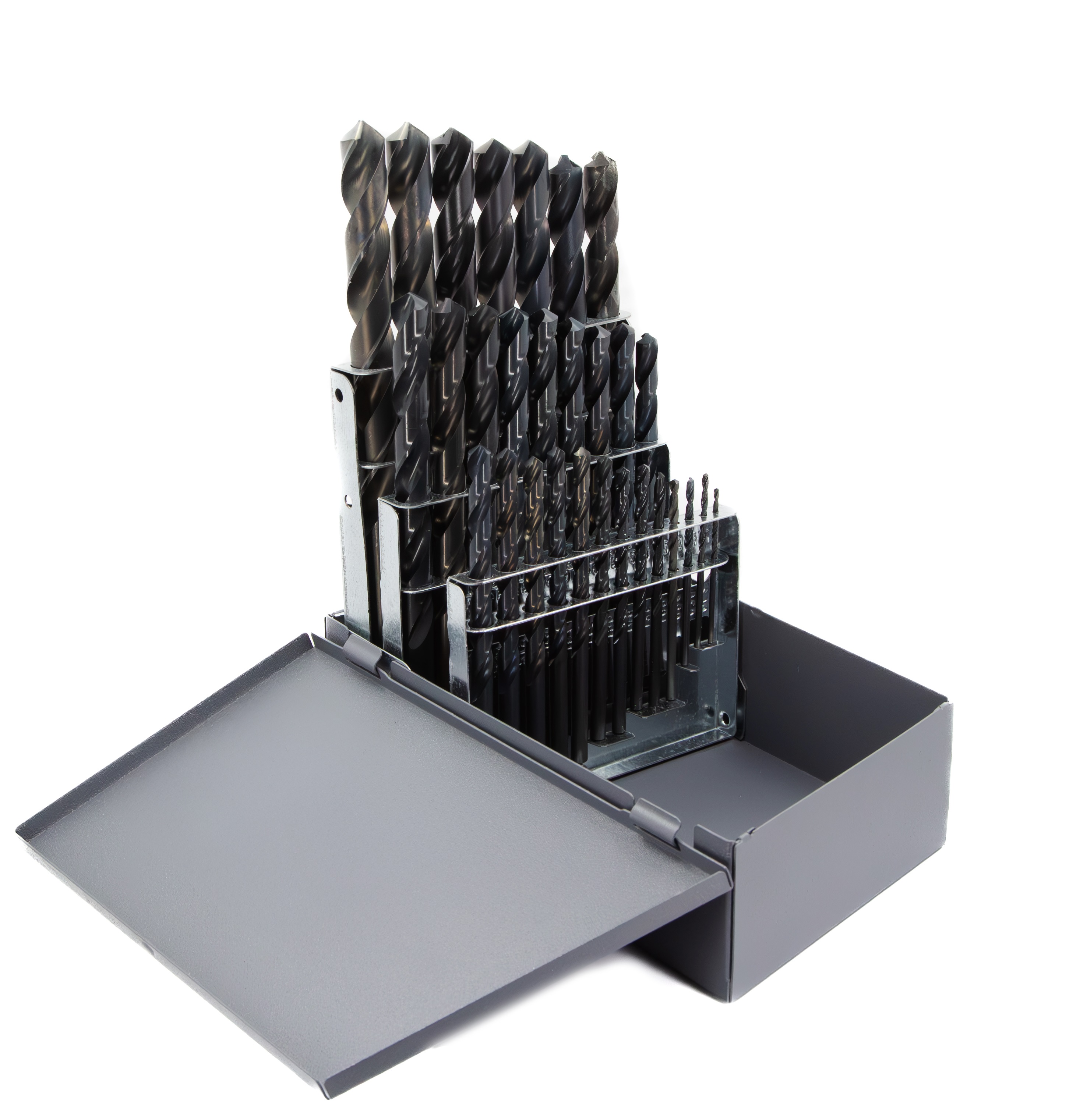 29 Piece HSS Black Oxide Jobber Length Drill Bit Set, D/AN, 1/16" - 1/2"
