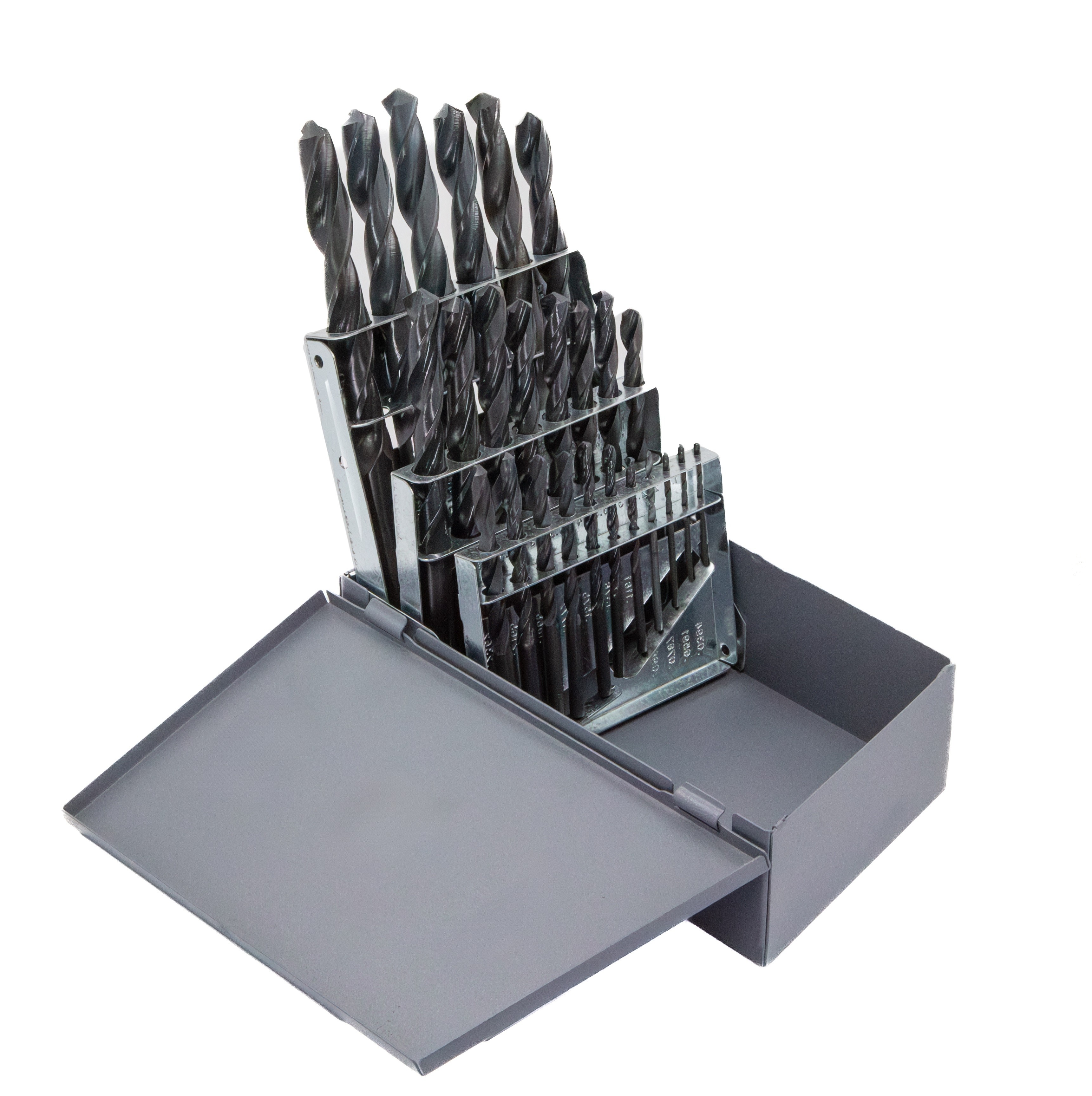 25 Piece HSS Black Oxide Jobber Length Drill Bit Set, D/AN, 1.00mm - 13.00mm