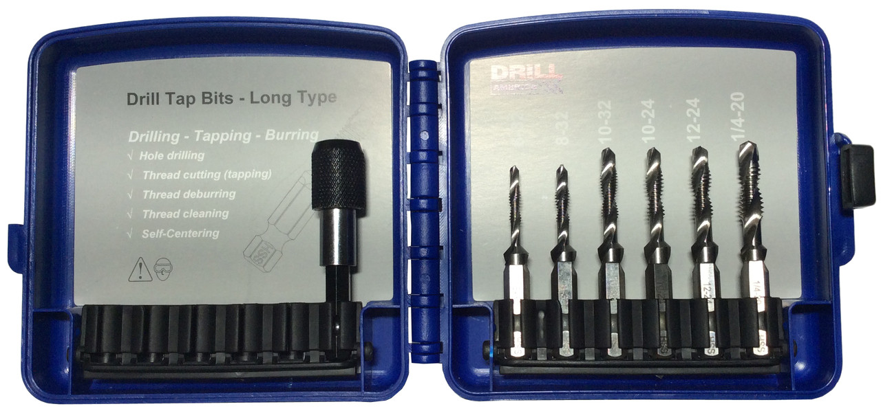 6 Piece HSS Combined Drill Bit &amp; Tap (Drap) Set