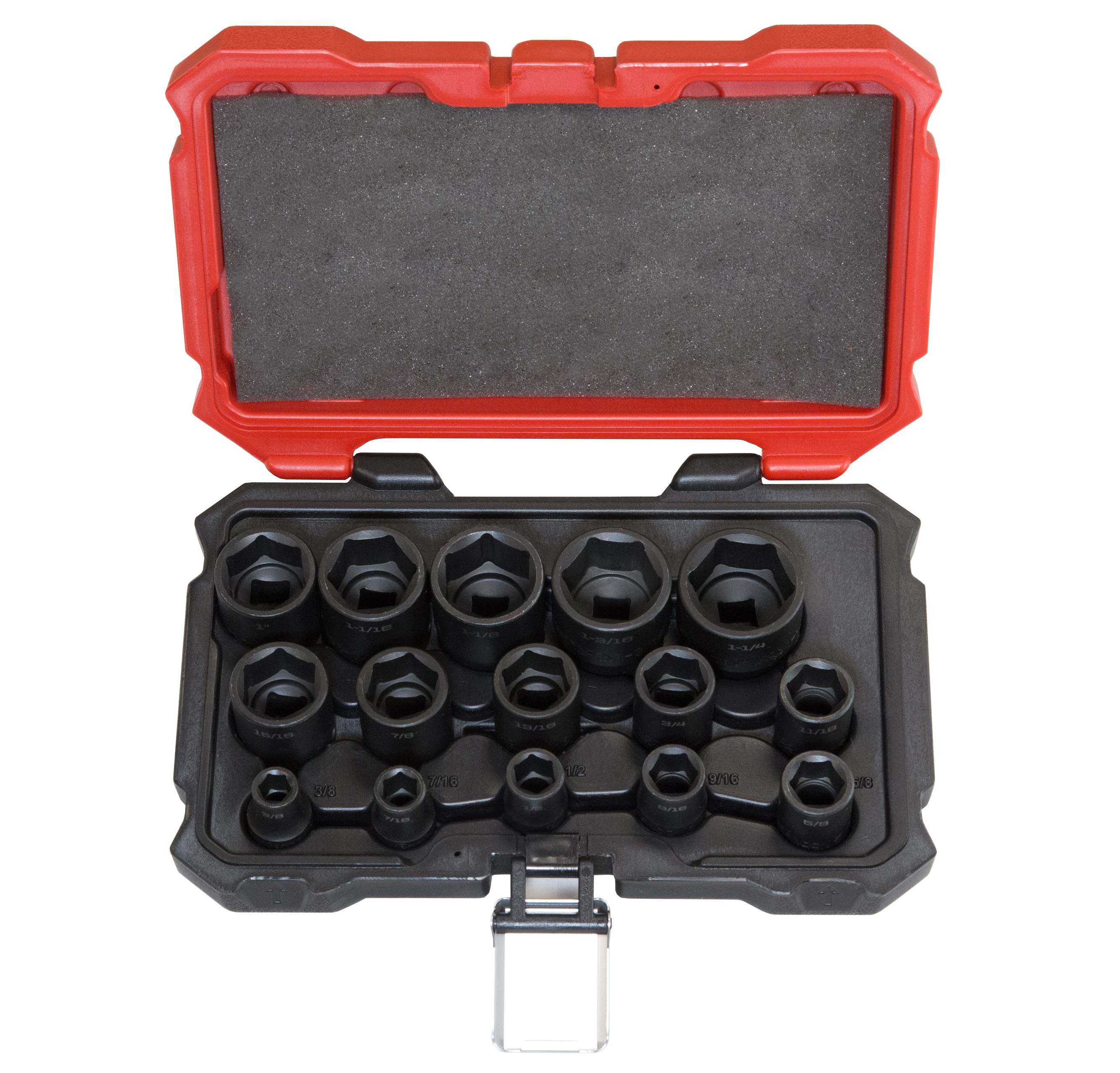 S11001 PROFERRED 1/2" DRIVE IMPACT SAE SOCKET SET - 15 PIECE 6 POINT IMPACT