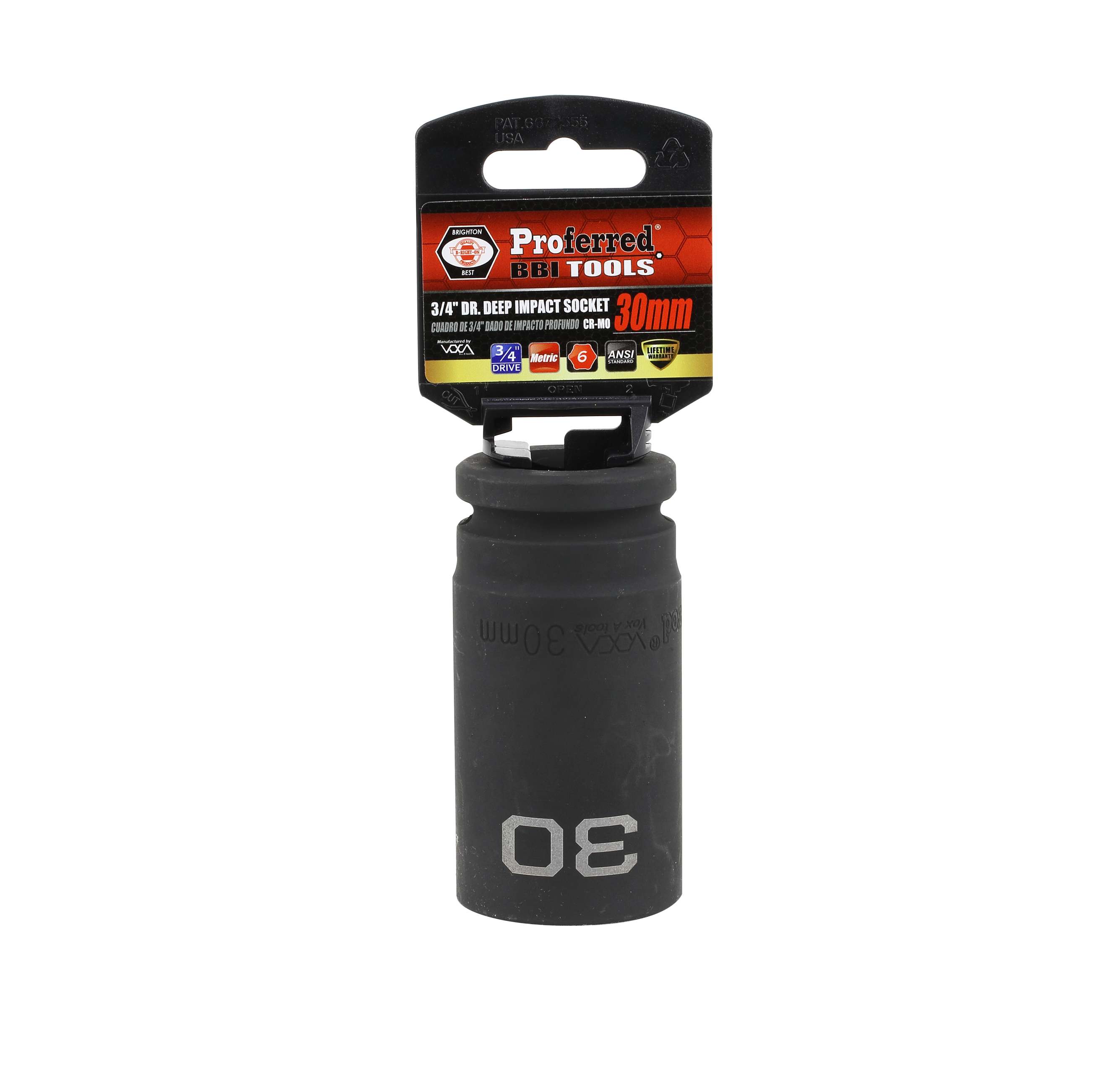 S35130 IMPACT 3/4" DRIVE METRIC SOCKET - 30 MM DEEP IMPACT 6 Point