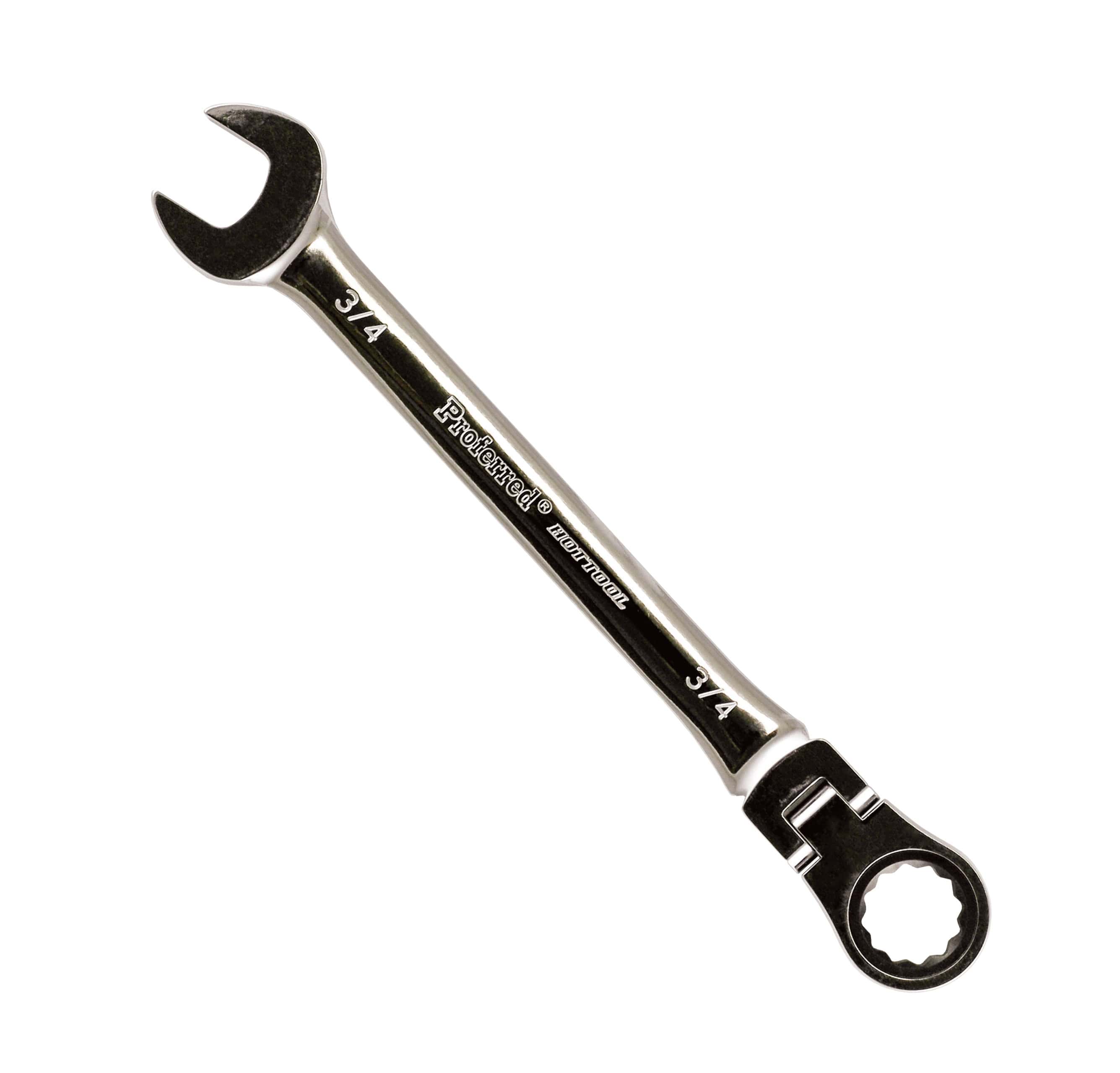 T44024 PROFERRED FLEX RATCHETING COMBINATION WRENCH, CHROME FINISH - 3/4"