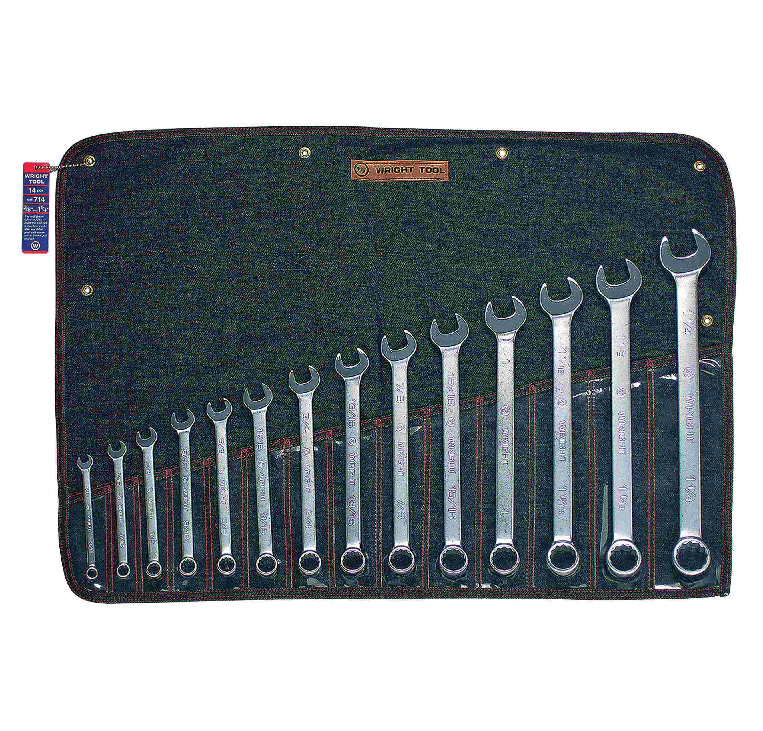 T47002 USA COMBINATION WRENCH SET - 14 Piece (3/8" - 1 1/4") 12 pt