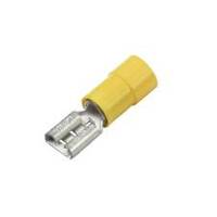 CF-593005 Vinyl Push-On Terminal, Funnel Entry,Female, .250", Yellow, 12-10 Ga (100 MIN)