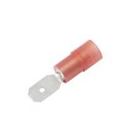 Nylon Push-On Terminal, Male, Partially Insulated, .187&quot;, Red, 22-18 Ga (100 MIN)