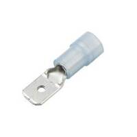 Nylon Push-On Terminal, Male, Partially Insulated, .250&quot;, Blue, 16-14 Ga (100 MIN)