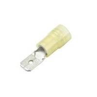 Nylon Push-On Terminal, Male, Partially Insulated, .250&quot;, Yellow, 12-10 Ga (100 MIN)