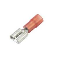 Nylon Push-On Terminal, Female, Partially Insulated .250&quot;, Red, 22-18 Ga (100 MIN)