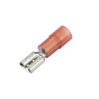 Nylon Push-On Terminal, Female, Partially Insulated .187&quot;, Red, 22-18 Ga (100 MIN)