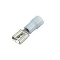 Nylon Push-On Terminal, Female, Partially Insulated, .250&quot;, Blue, 16-14 Ga (100 MIN)