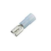 Nylon Push-On Terminal, Female, Partially Insulated, .187&quot;, Blue, 16-14 Ga (100 MIN)