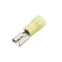 Nylon Push-On Terminal, Female, Partially Insulated, .250&quot;, Yellow, 12-10 Ga (100 MIN)