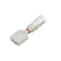 Clear-View Heat Shrink &amp; Crimp Push-On Terminal, Male, .250&quot;, Red Stripe, 22-18 Ga (10 MIN)