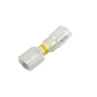 Clear-View Heat Shrink &amp; Crimp Push-On Terminal, Male, .250&quot;, Yellow Stripe, 12-10 Ga (10 MIN)